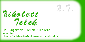 nikolett telek business card